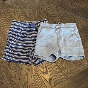 Janie and Jack Navy Striped and Gray Shorts Set